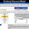 Excel display of Dividend Discount Model for stock valuation