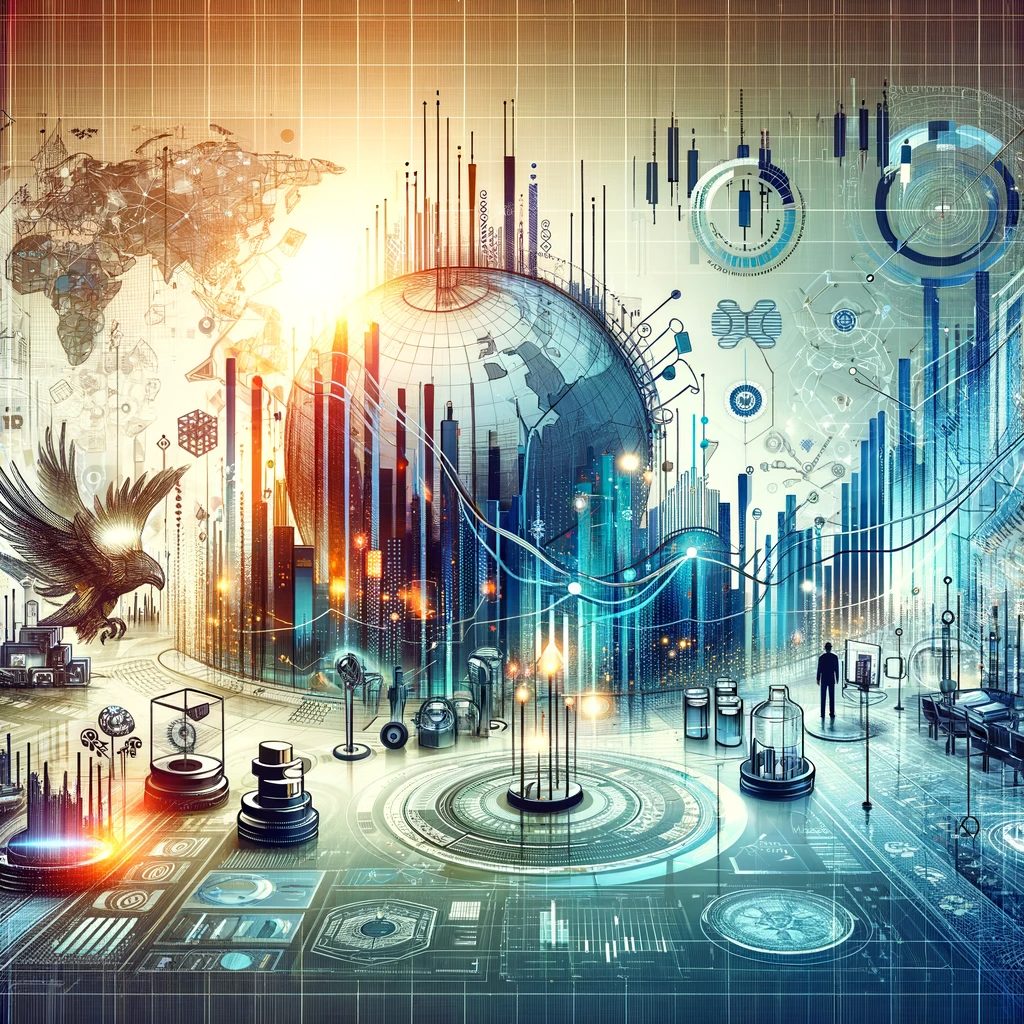 Artistic representation of financial stock analysis, featuring IEX share dynamics and Indian market symbols.